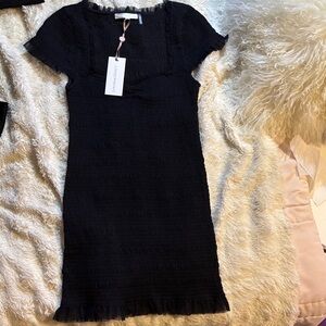 LoveShackFancy Elegant Black Mini Dress